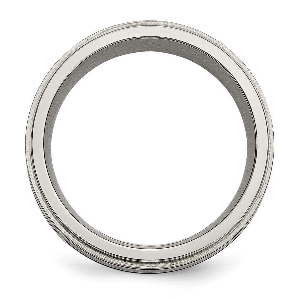 Titanium Polished/Brushed Enameled 1/2ct tw. Diamond 9mm Band Size - 11