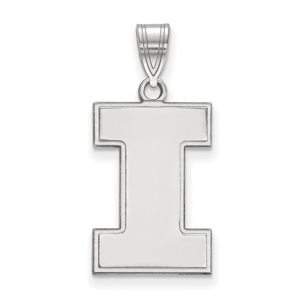 Sterling Silver LogoArt Official Licensed Collegiate University of Illinois (UI) Large Pendant