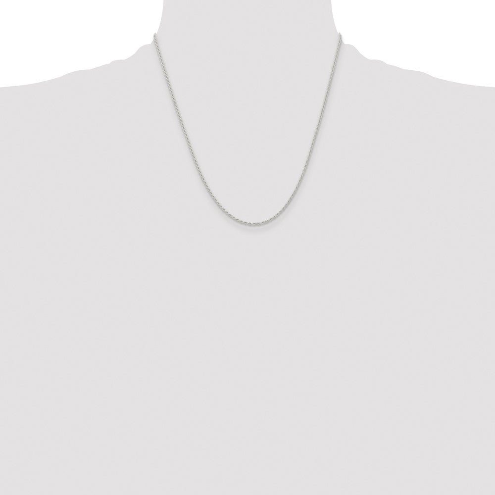 Sterling Silver 1.5mm Solid Rope Chain 20 Inches