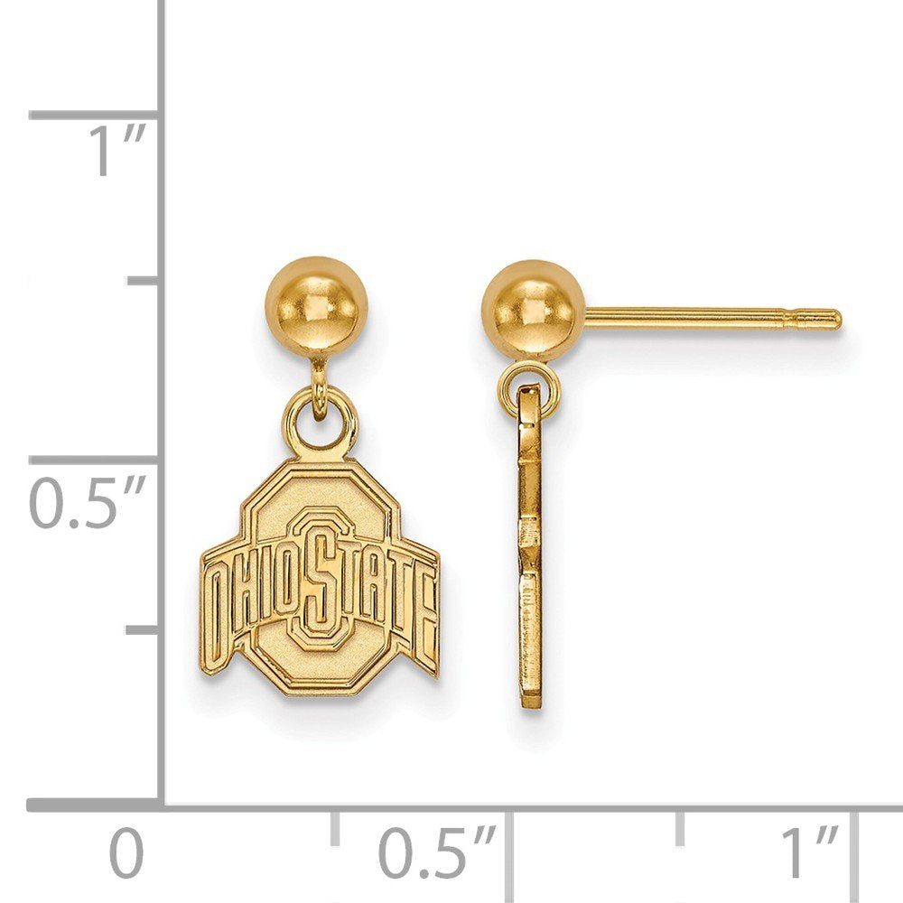 Ohio State Earrings Dangle Ball (Gold Plated)