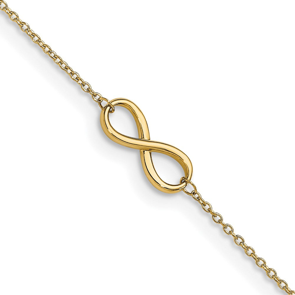 14K Polished Infinity with 1in ext. Anklet