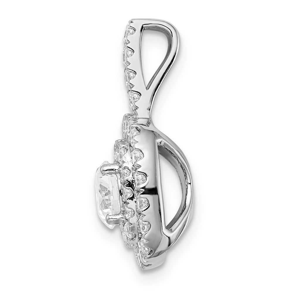 14kw VS/SI+ G+ Lab Grown Diamond Double Halo Pendant