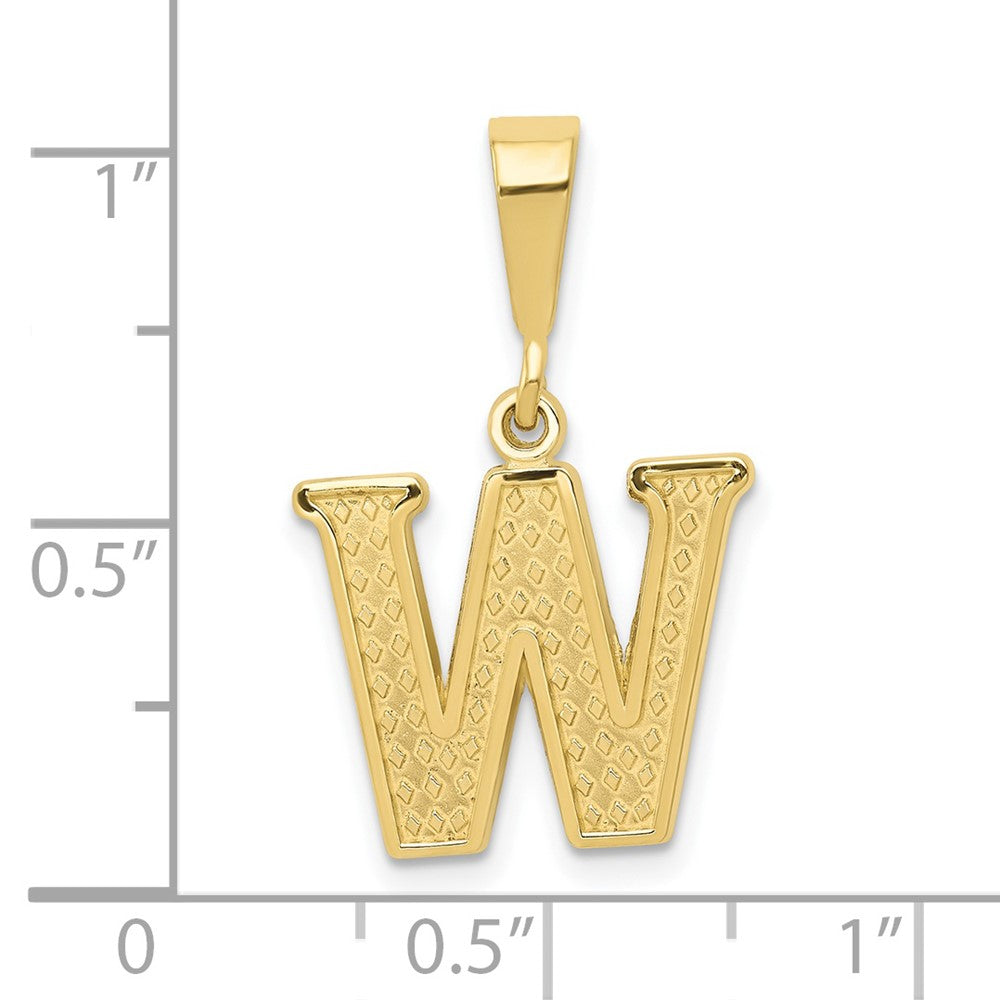 10KY Initial W Pendant