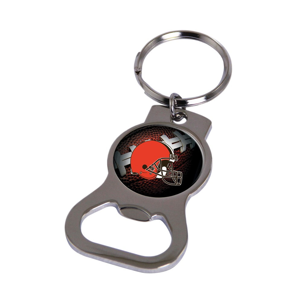 NFL Cleveland Browns Silver-tone Bottle Opener Key Ring by Rico Industries QGC6186