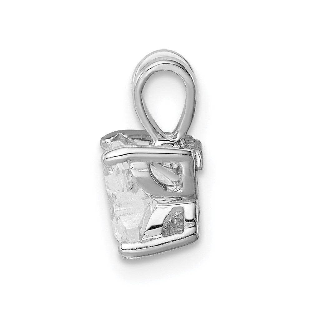 Sterling Silver Rhodium-plated CZ Butterfly Pendant