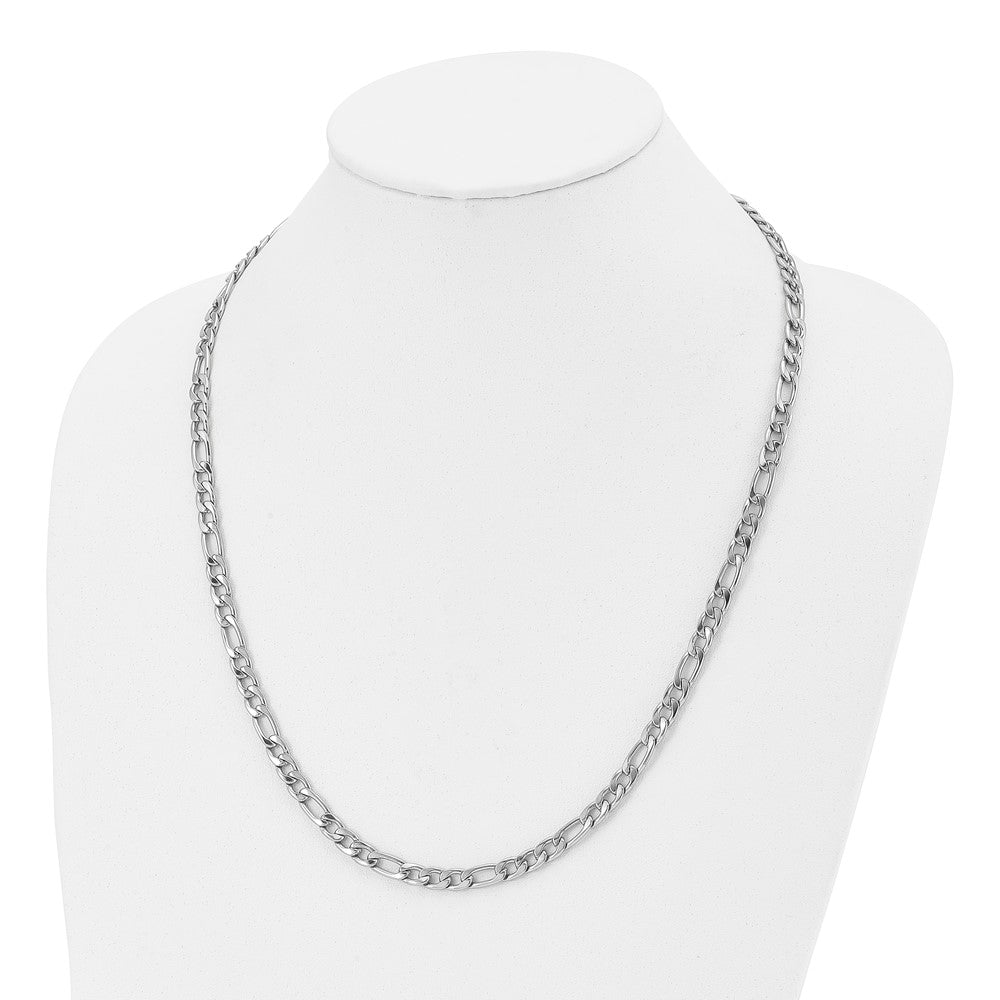 Stainless Steel Polished Figaro 24 Inch Chain Neck