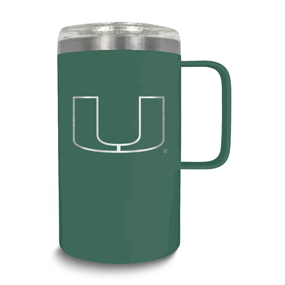 Collegiate University of Miami Stainless Steel 18 oz. Hustle Mug with Lid