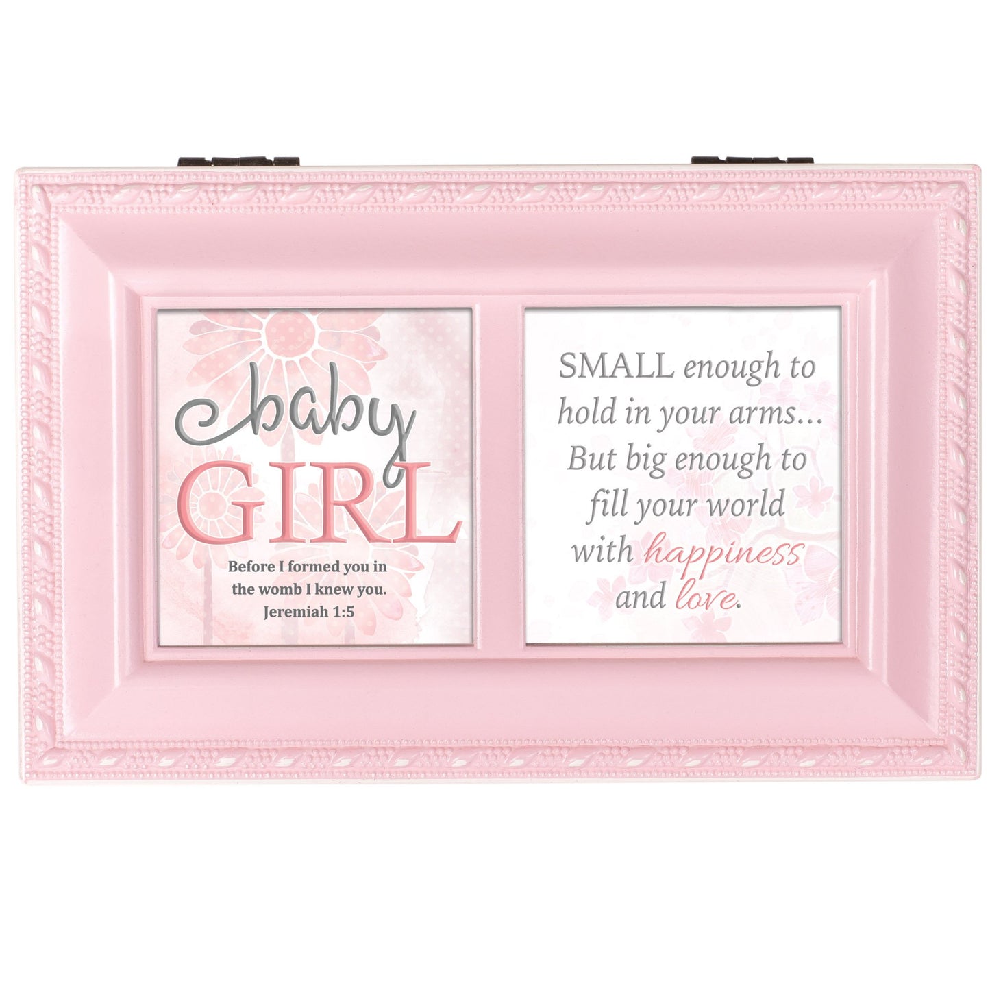 Treasured Wishes Baby Pink Baby Girl Resin Music Box: JESUS LOVES ME QGM22928