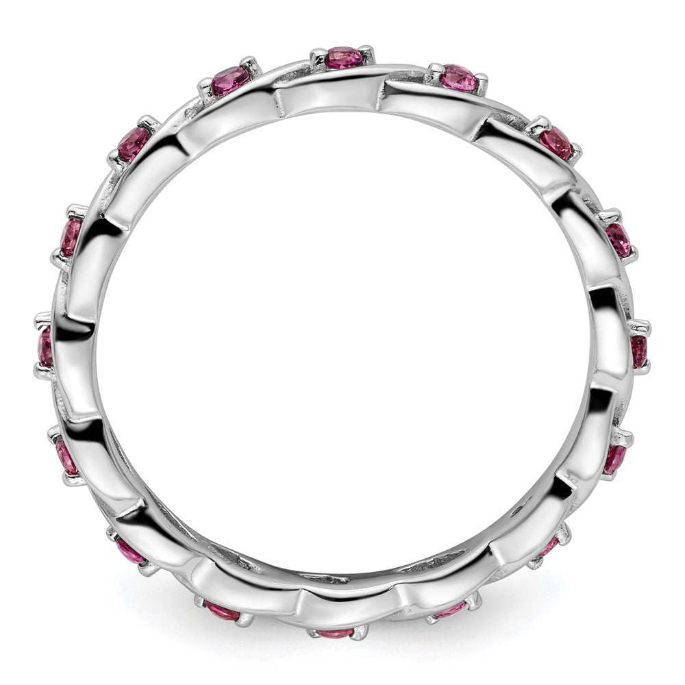 Sterling Silver Stackable Expressions Rhodolite Garnet Ring Size -9