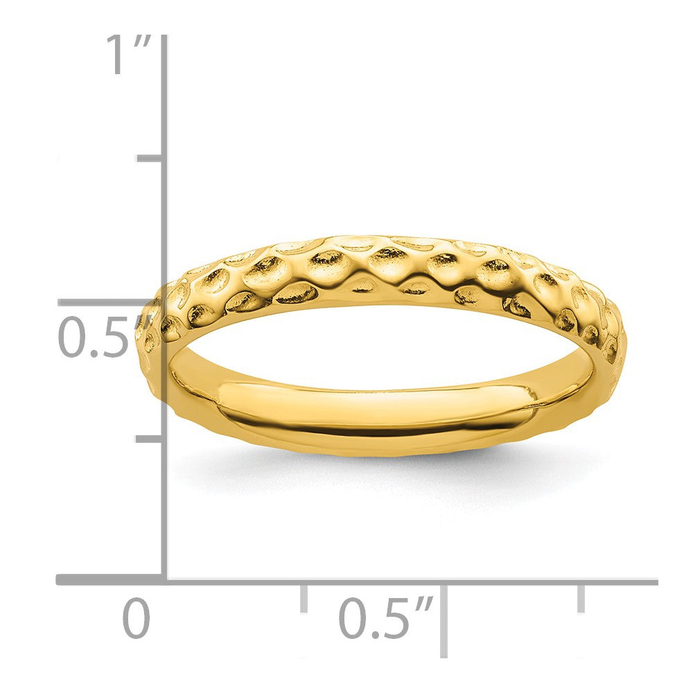 Sterling Silver Stackable Expressions Gold-plated Ring Size -7