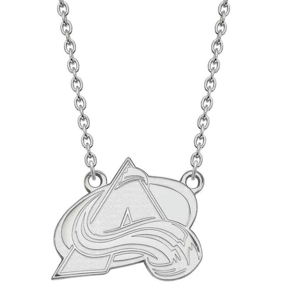 LogoArt NHL Colorado Avalanche Sterling Silver Large Pendant with Necklace