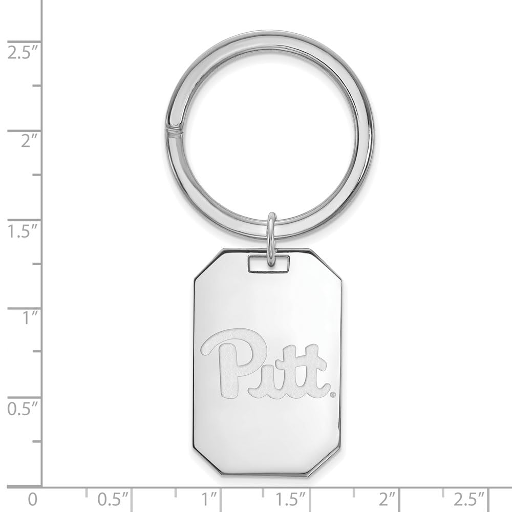Sterling Silver U of Pittsburgh Key Chain