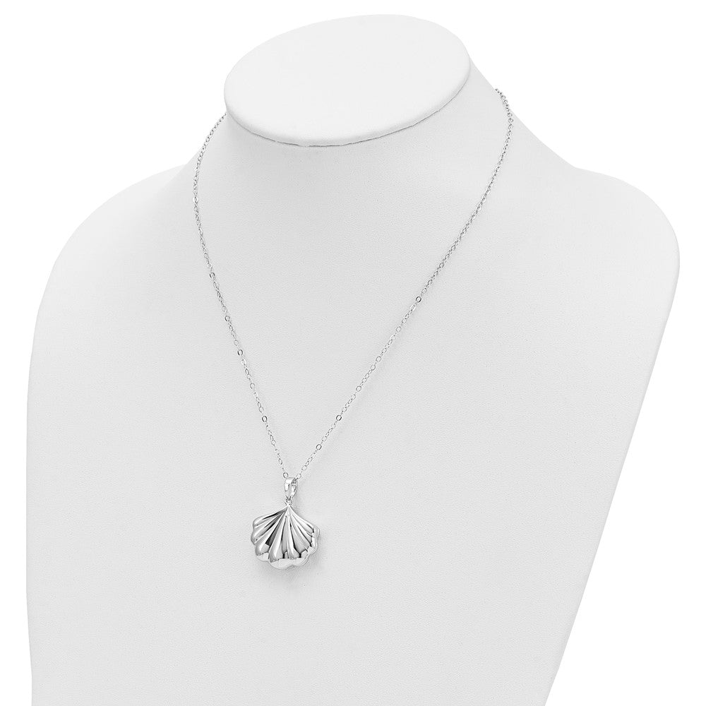 Sentimental Expressions Sterling Silver Rhodium-plated Shell Ash Holder 18 Inch Necklace 18 Inches