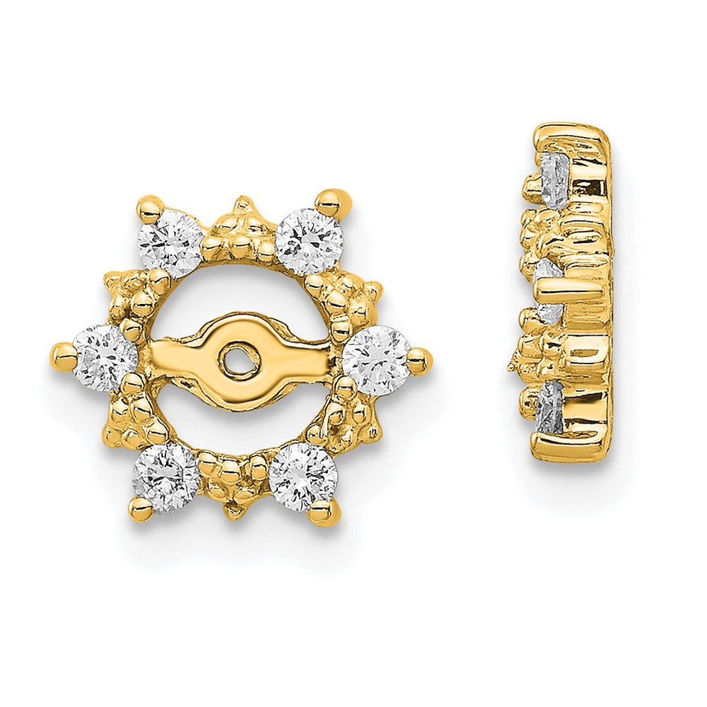 14k Fancy Diamond Earrings Jacket Mountings