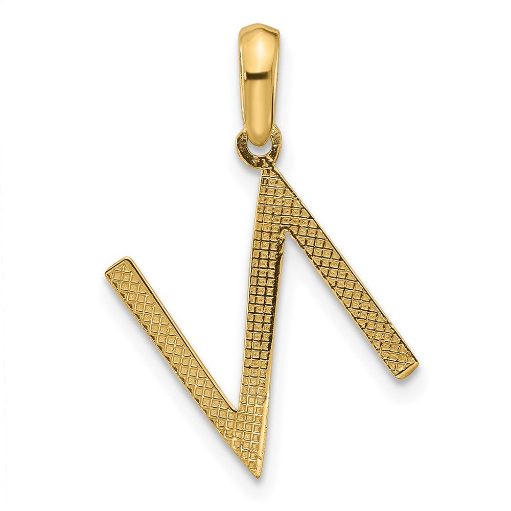 14k Yellow Gold Fancy Letter N
