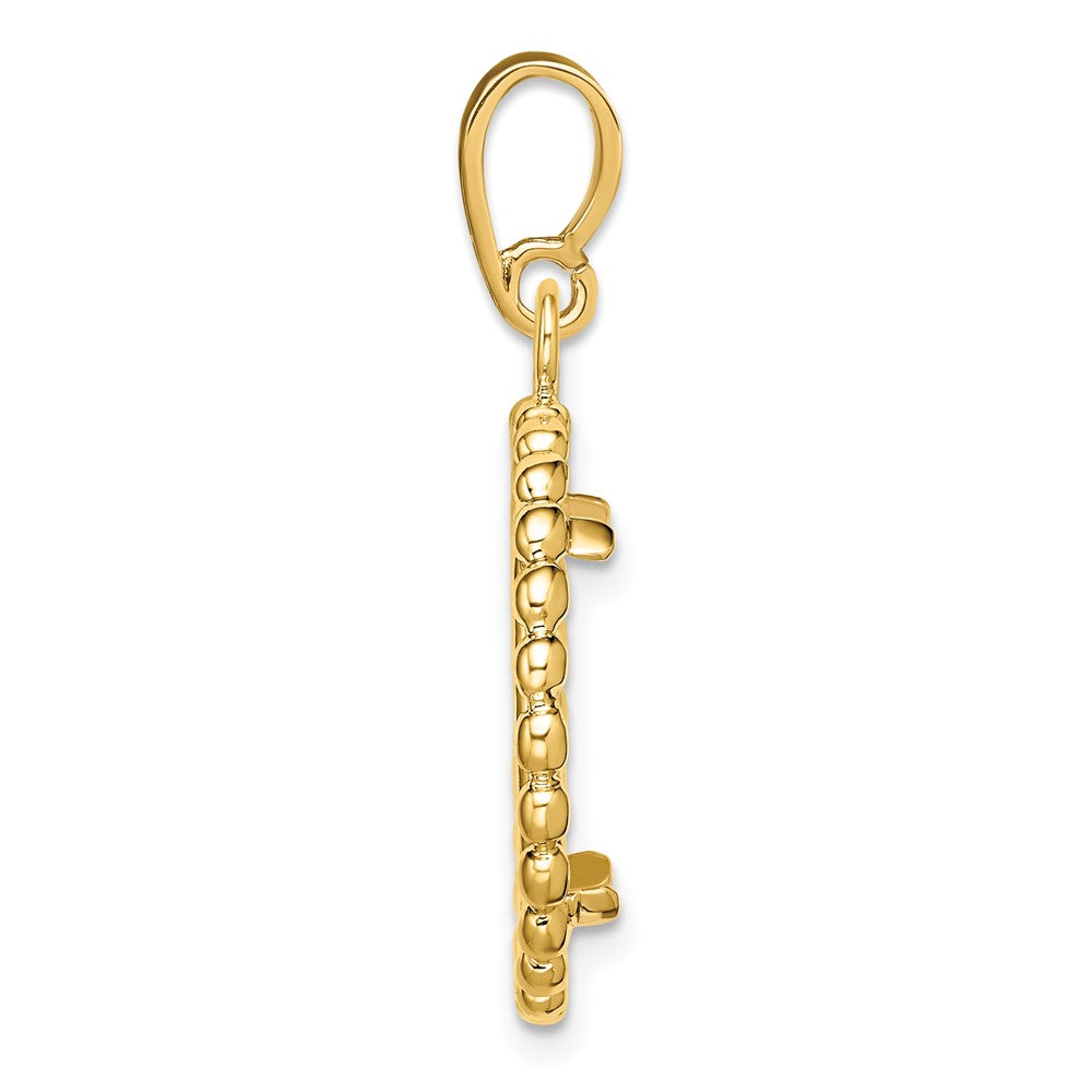 Wideband Distinguished Coin Jewelry 14k Polished with Beaded Edge 16.5mm Prong Coin Bezel Pendant