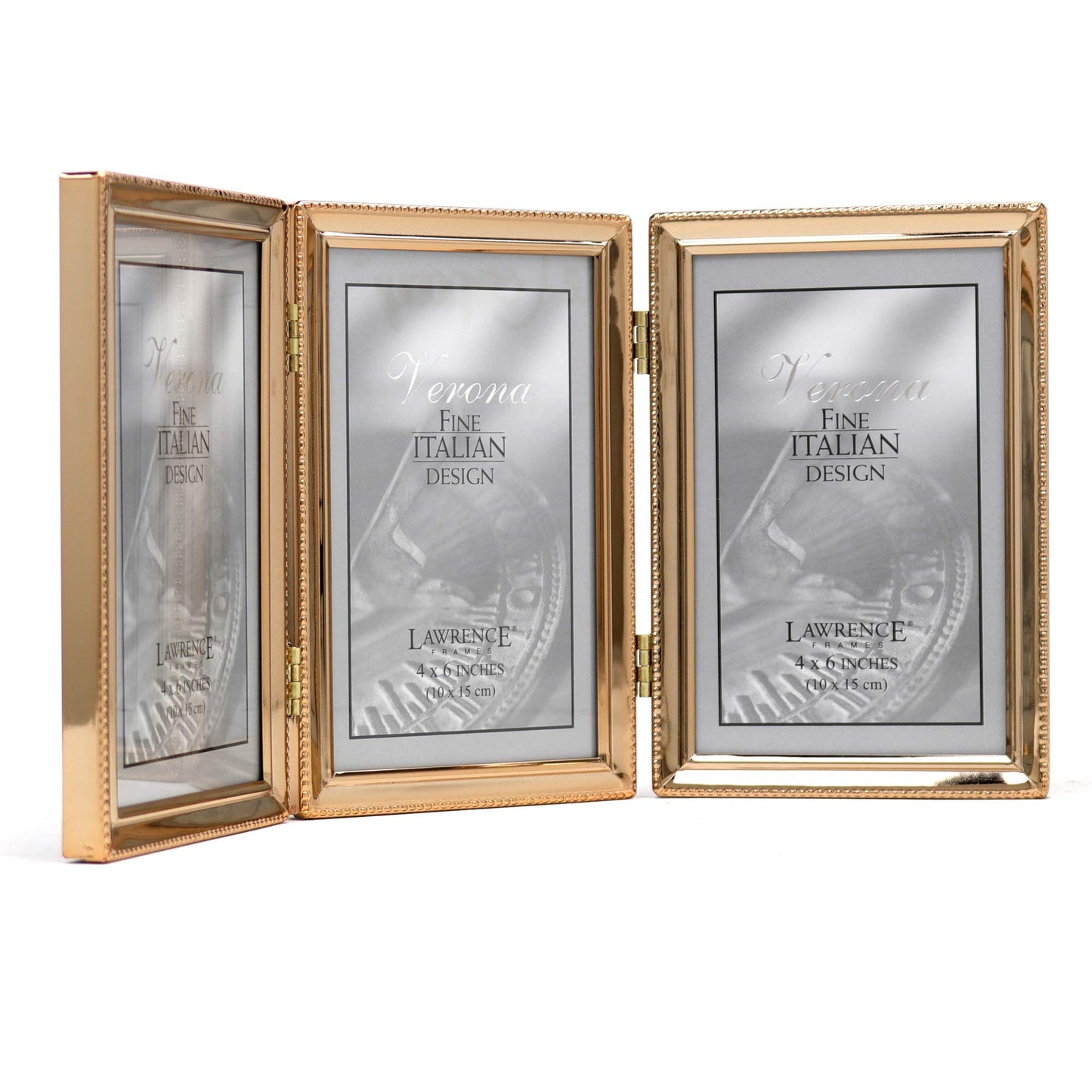 Lawrence Frames 6.1" x 8.46" Metal Picture Frame, Gold