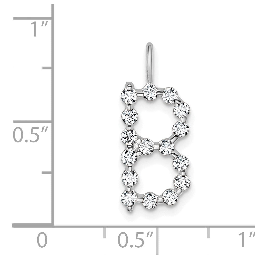 True Origin 14k White Gold 1/2 carat Lab Grown Diamond VS DEF Alphabet B Pendant