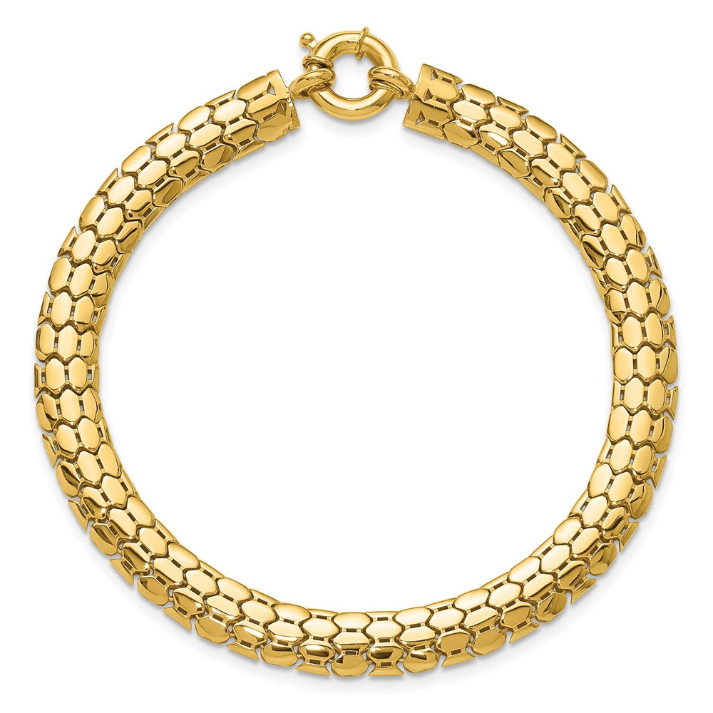 10K Polished Fancy Link Bracelet 7.5  inches