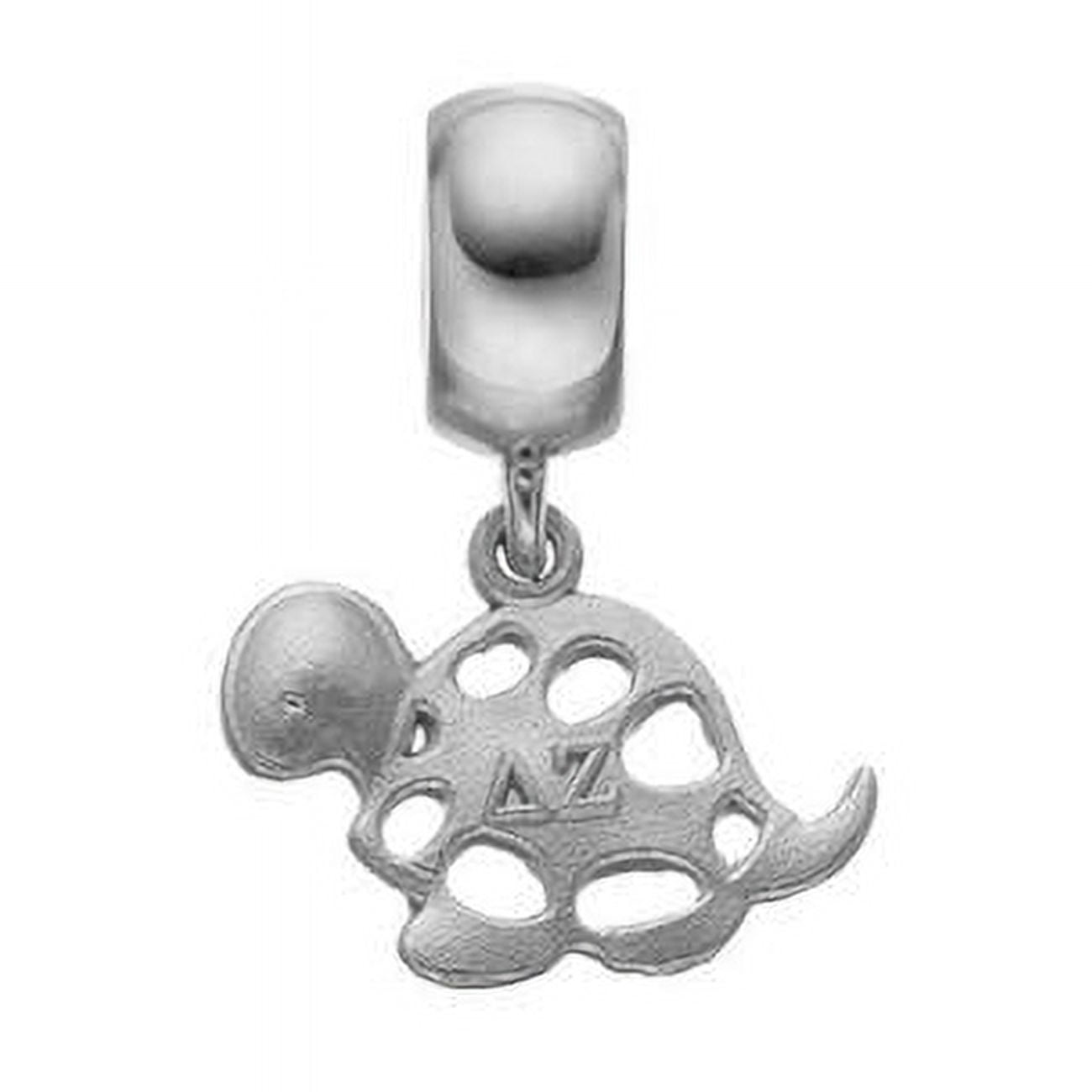 LogoArt DZ003BD1-SS Sterling Silver Delta Zeta Turtle Charm on Plain Bead