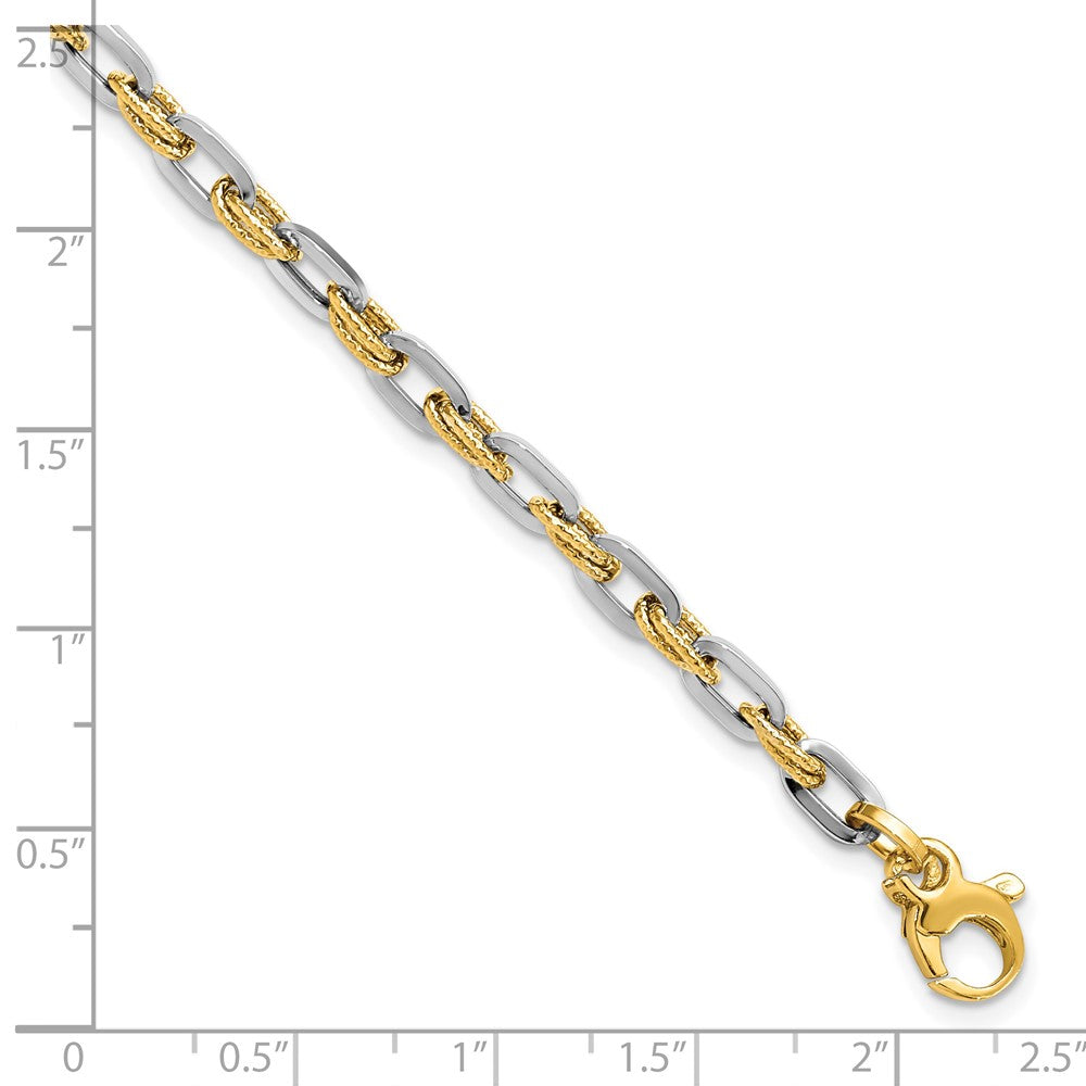 14K Two-tone Polished D/C Bracelet 7.5  inches