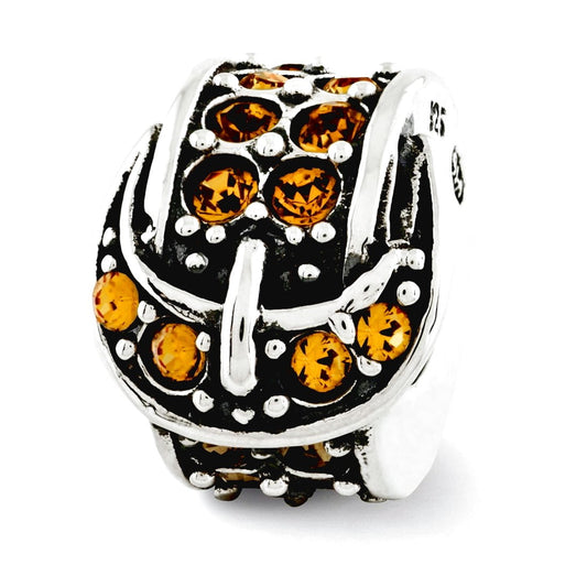 Sterling Silver Reflections Yellow Crystal Buckle Bead