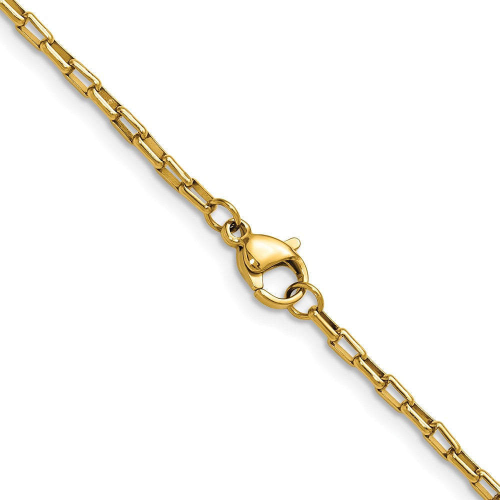 Chisel Stainless Steel Polished Yellow IP-plated 2.2mm 22 inch Fancy Box/Paperclip Link Chain