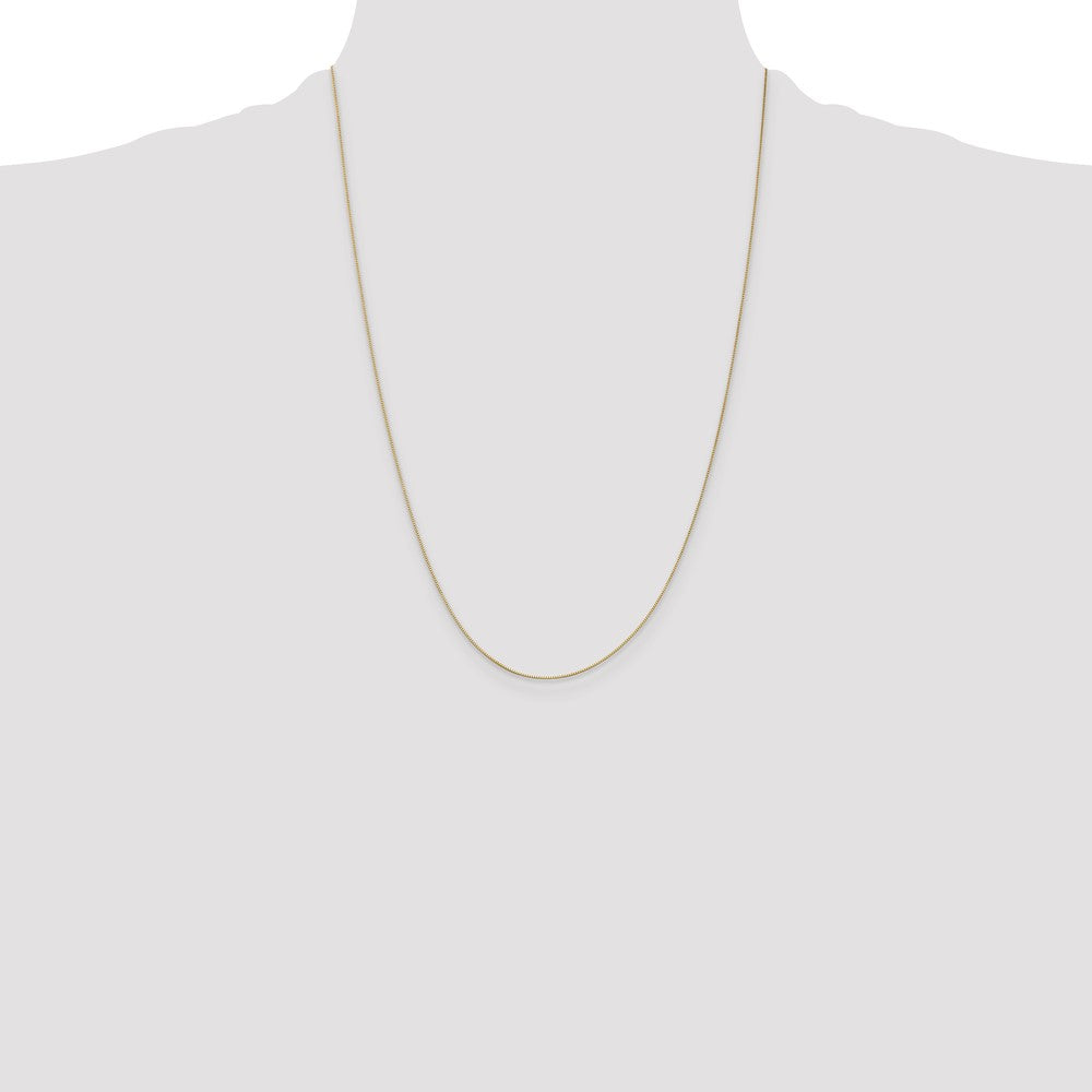 10k .5mm Baby Box Chain W/Spring Ring Clasp