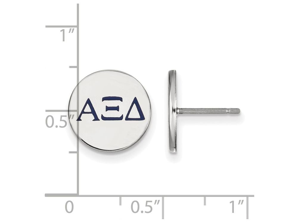 Sterling Silver Official Licensed Greek Sororities Alpha Xi Delta (???) Enameled Post Earrings