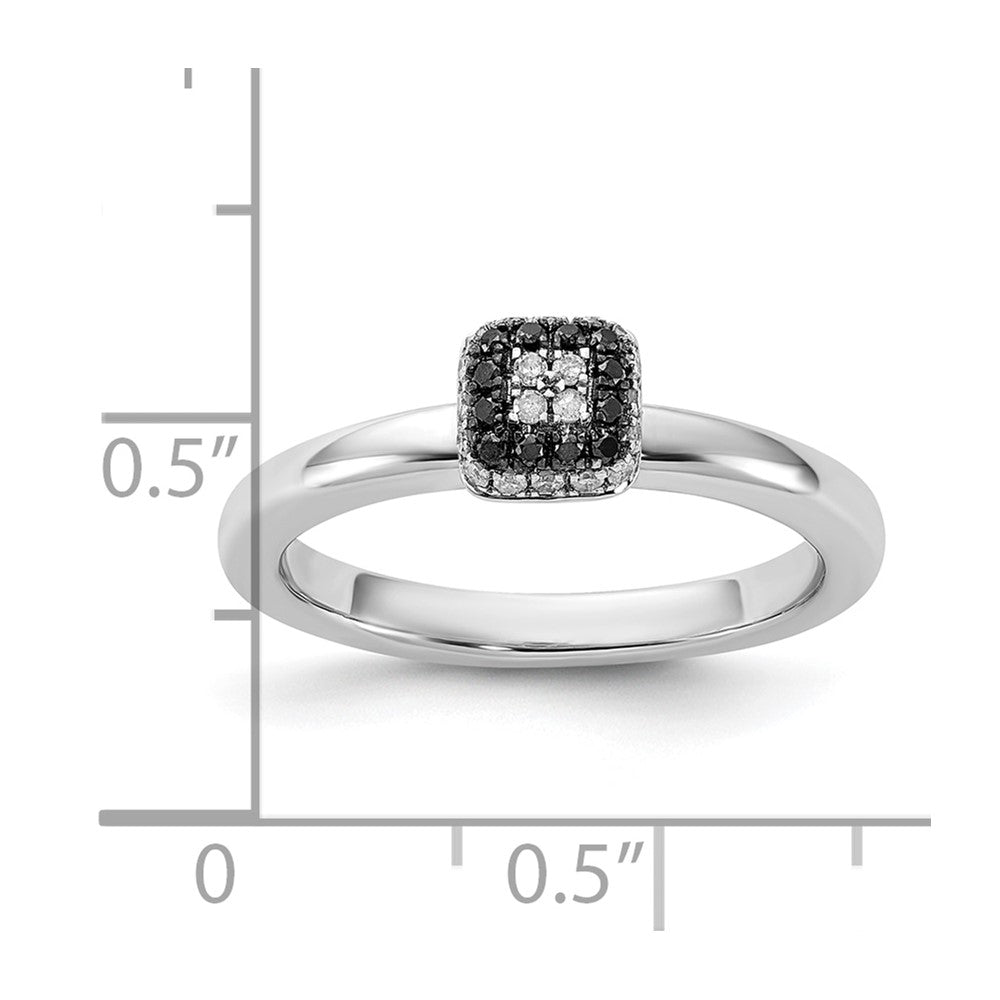 Sterling Silver Stackable Expressions Black & White Diamond Ring