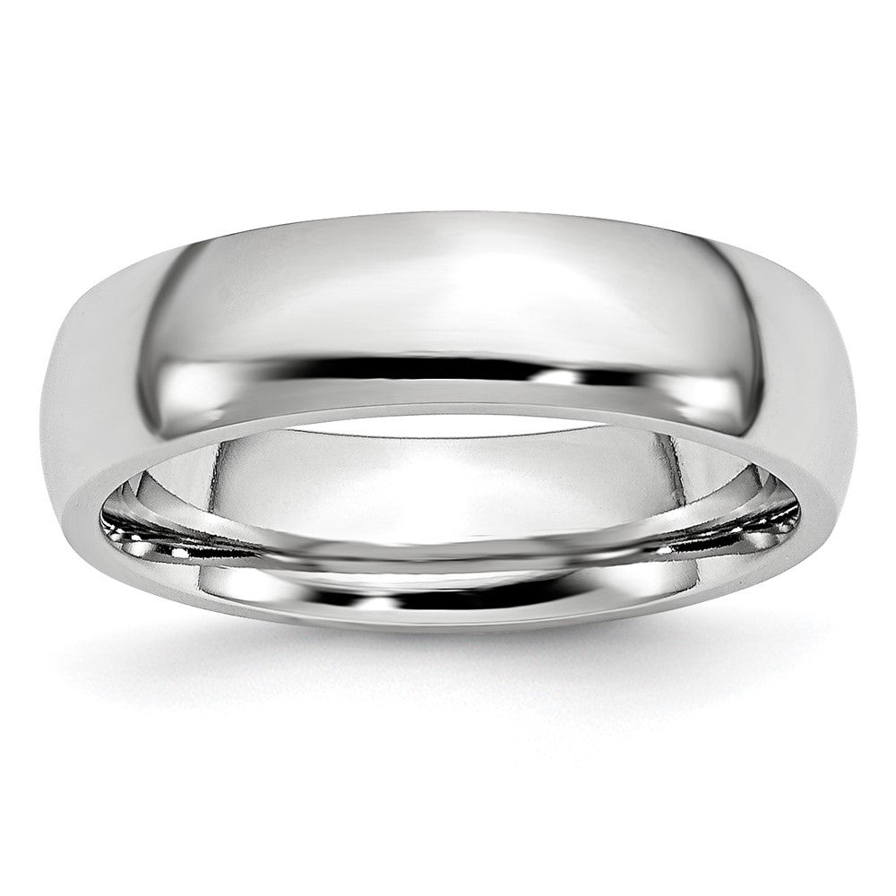 Cobalt Polished 6mm Half Round Band Size - 10