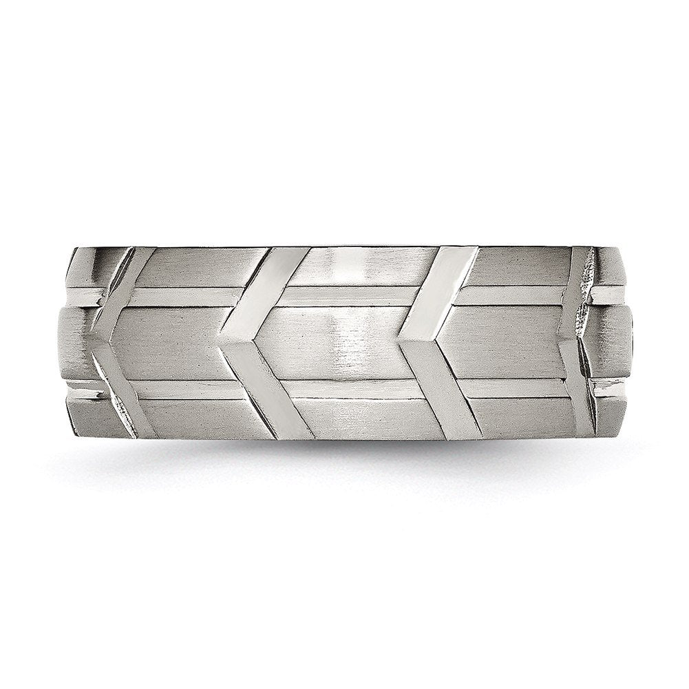 Titanium Brushed and Polished 8mm Band Size - 11.5