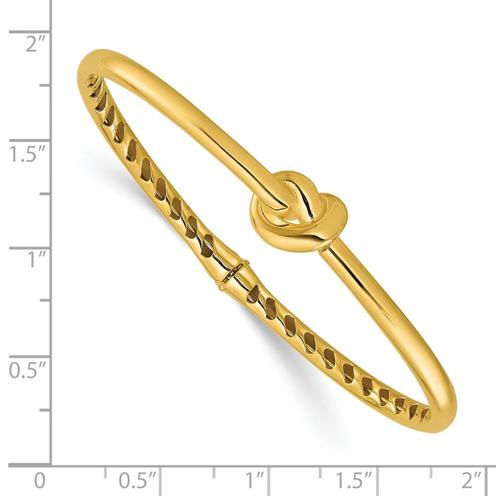 14K Polished Hollow Knot Hinged Bangle