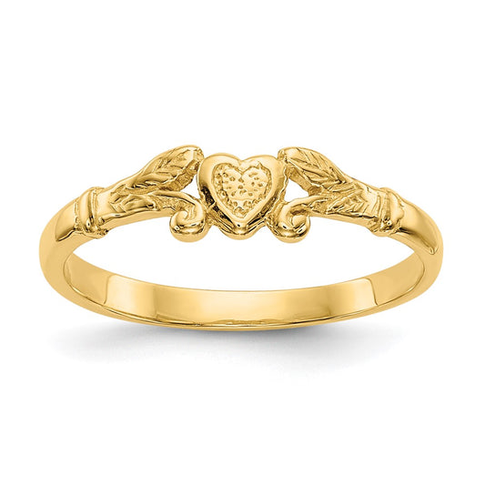 14k Heart Baby Ring Size 1