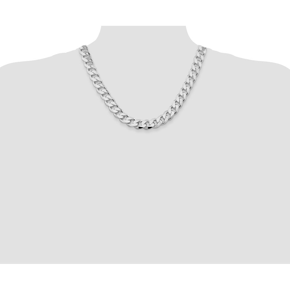 Sterling Silver Rhodium-plated 13mm Curb Chain 20 Inches