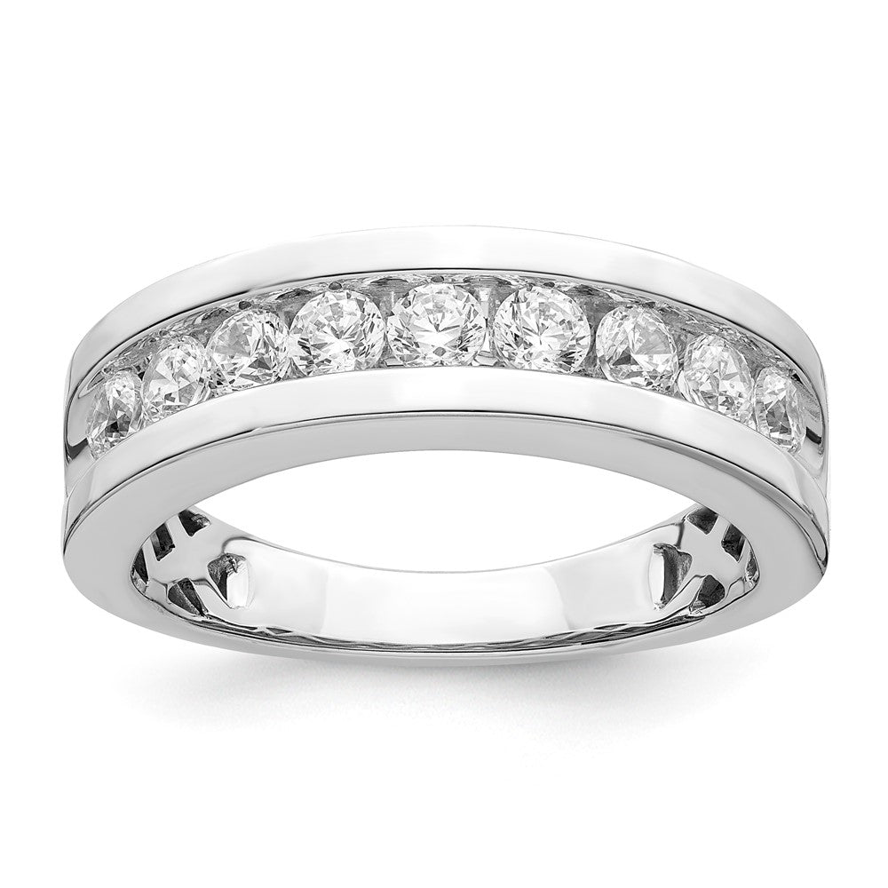 Sterling Silver GP CZ Men's 9-stone Ring