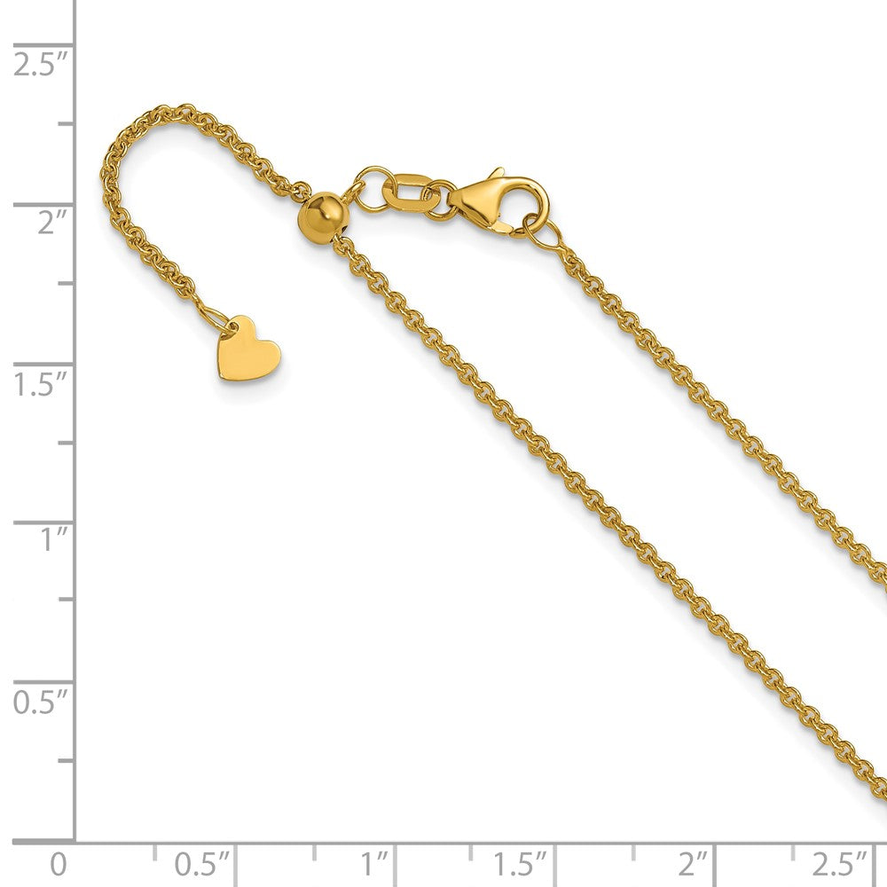 14K Adjustable 1.65mm Round Cable Chain