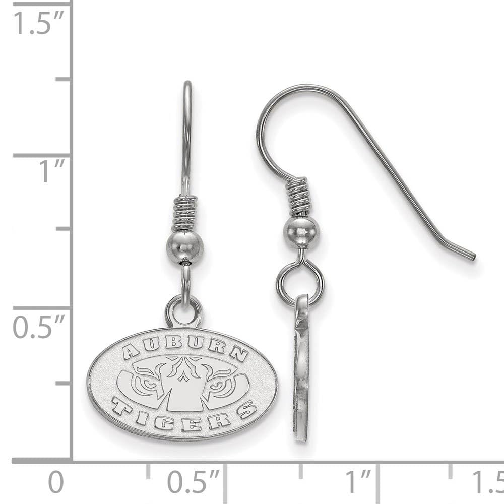 Sterling Silver Rhodium-plated LogoArt Auburn Tigers Extra Small Dangle Wire Earrings Q-SS047AU