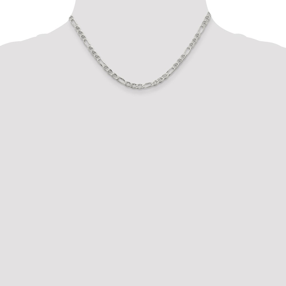 Sterling Silver 3.75mm Figaro Anchor Chain 16 Inches