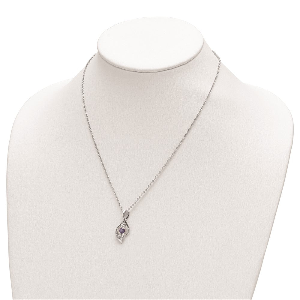 Survivor Collection 10K White Gold Clear Purple Swarovski Legacy Necklace