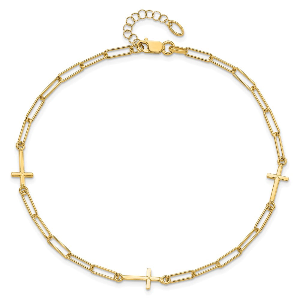 14K Cross Link with 1in. ext Anklet