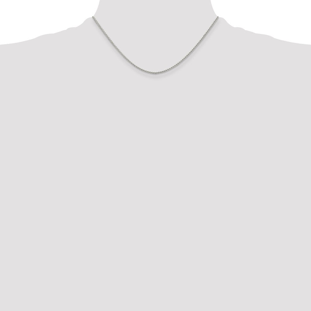 Sterling Silver Rhodium-plated 1.5mm Round Spiga Chain 16 Inches