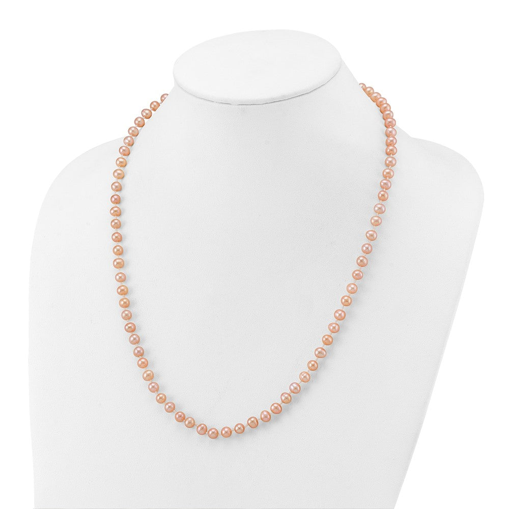 14k 5-6mm Pink Near-Round Freshwater Cultured Pearl 20 inch Necklace