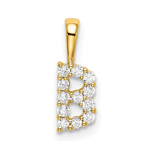 14k 1/8 carat Lab Grown Diamond VS/SI+ G+ Letter B Intitial Pendant