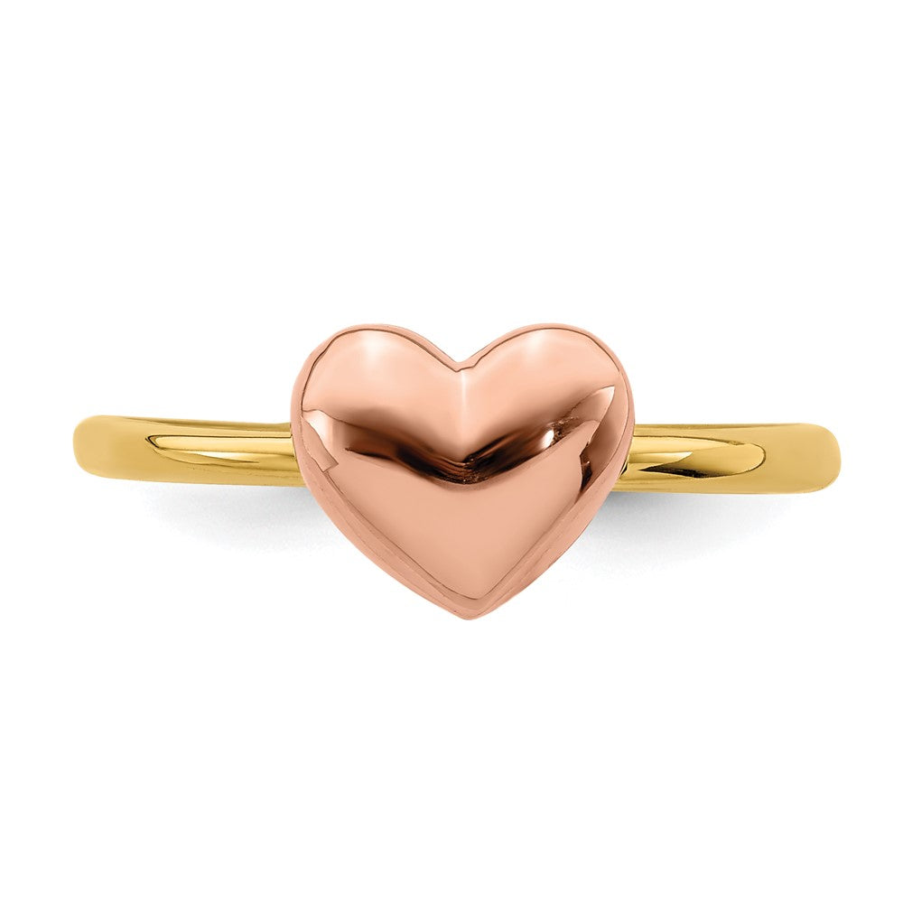 14K Two-tone Polished Heart Ring Size 7