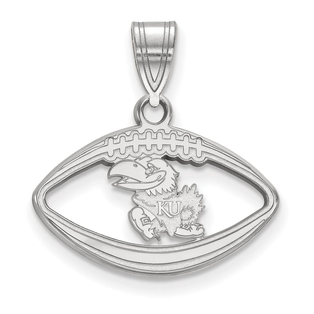 Women's Kansas Jayhawks Sterling Silver Logo Football Pendant