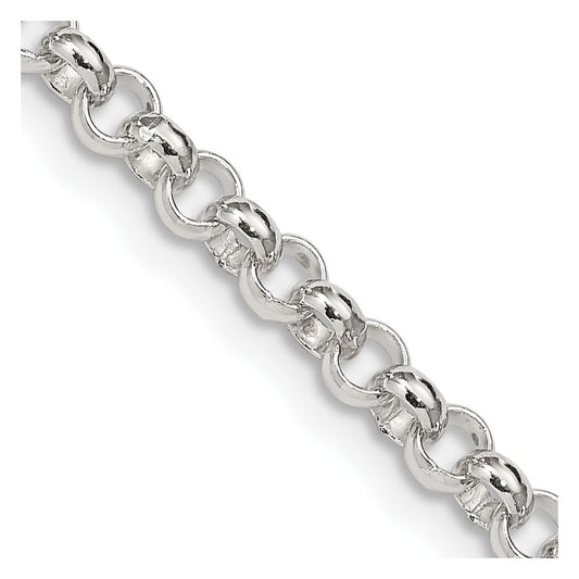 Sterling Silver 4mm Rolo Chain 22 Inches