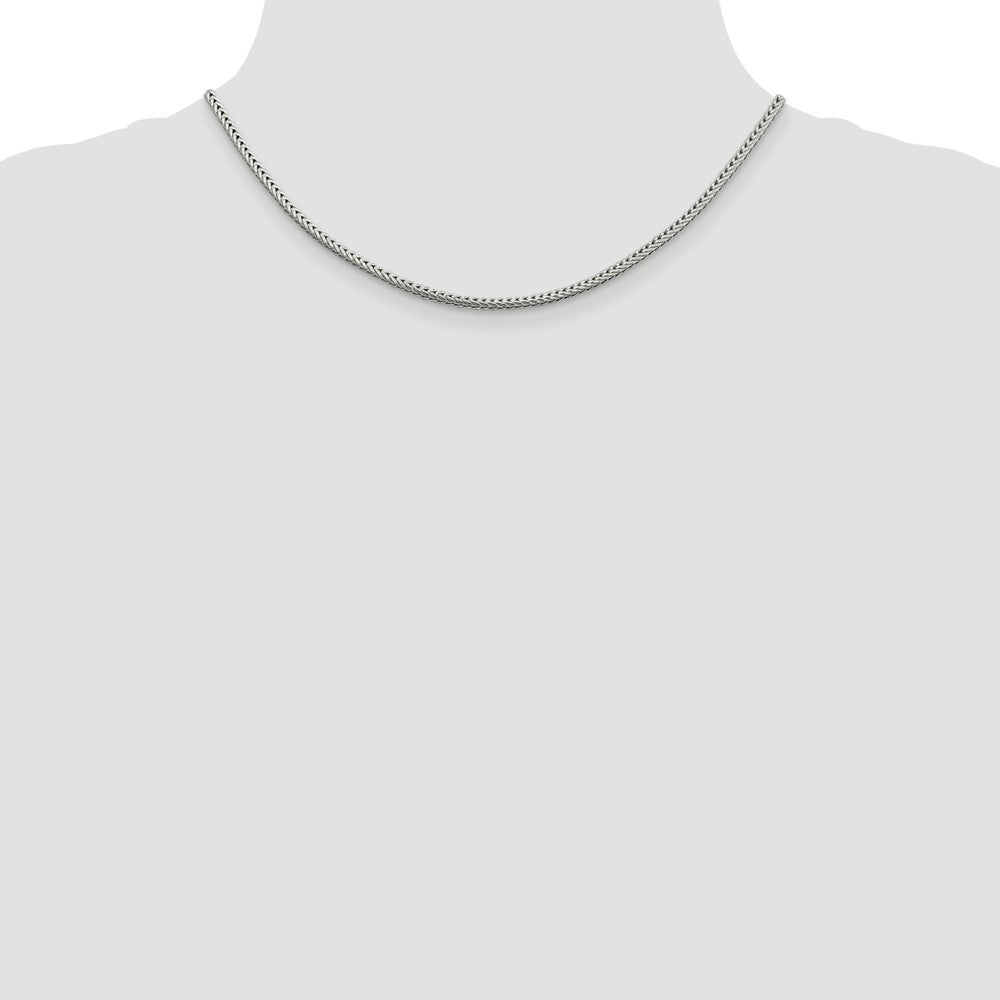 Sterling Silver 2.5mm Diamond-cut Round Franco Chain 16 Inches