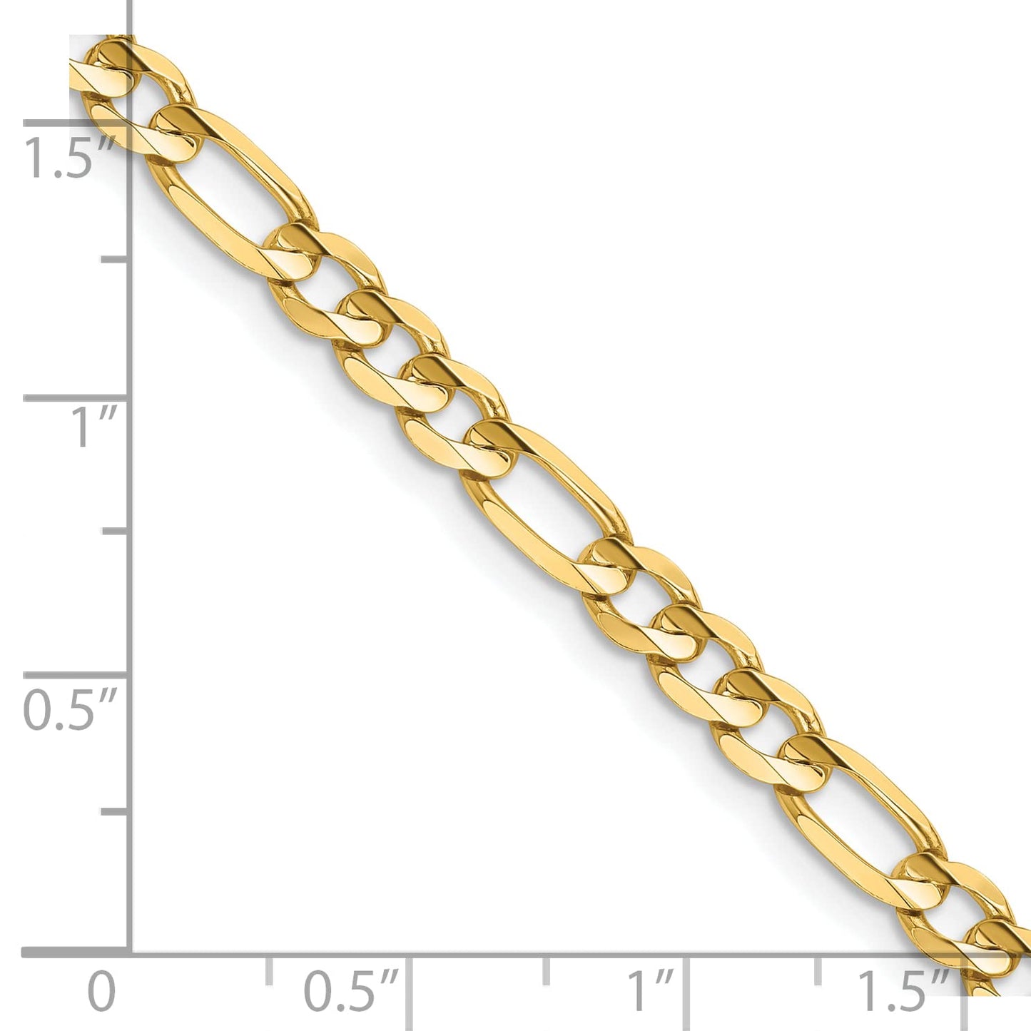 14K 18 inch 4.5mm Concave Open Figaro with Lobster Clasp Chain