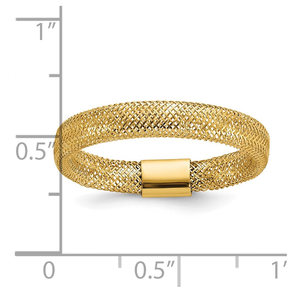 14K Polished Mesh Stretch Ring